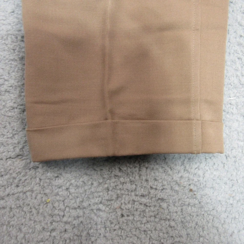Polo Ralph Lauren Tan Brown Pleated Cuffed Trousers Mens 33x26.5 Made in USA
